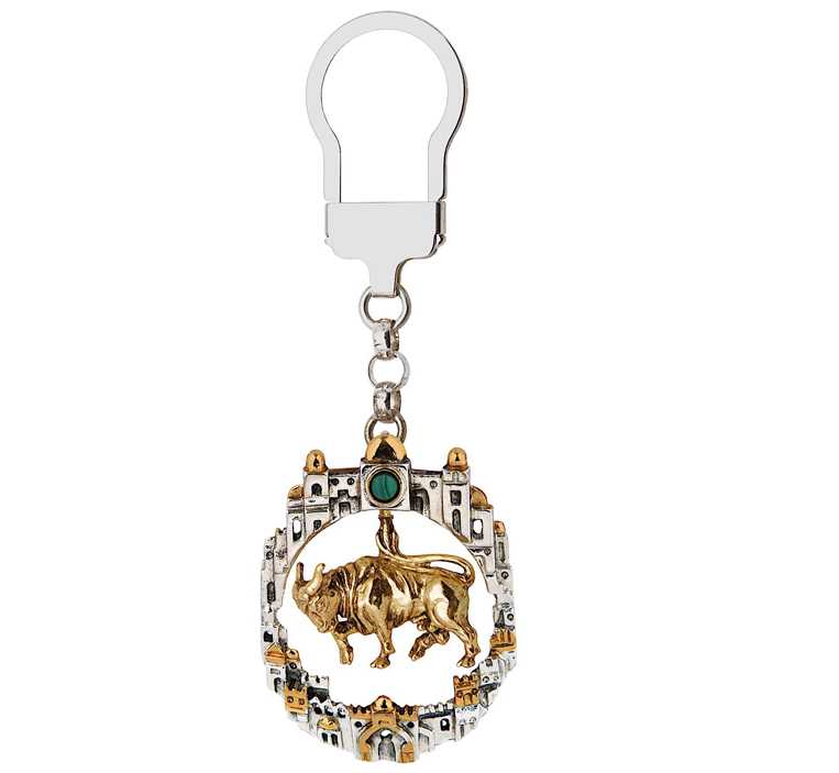 Gucci Tiger Keychain In Gold