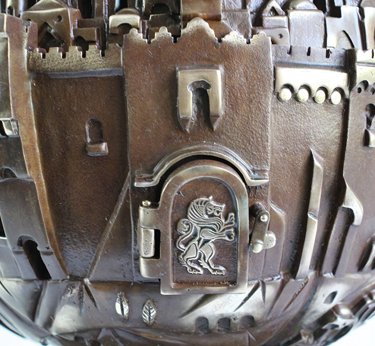 LARGE BRONZE JERUSALEM SPHERE