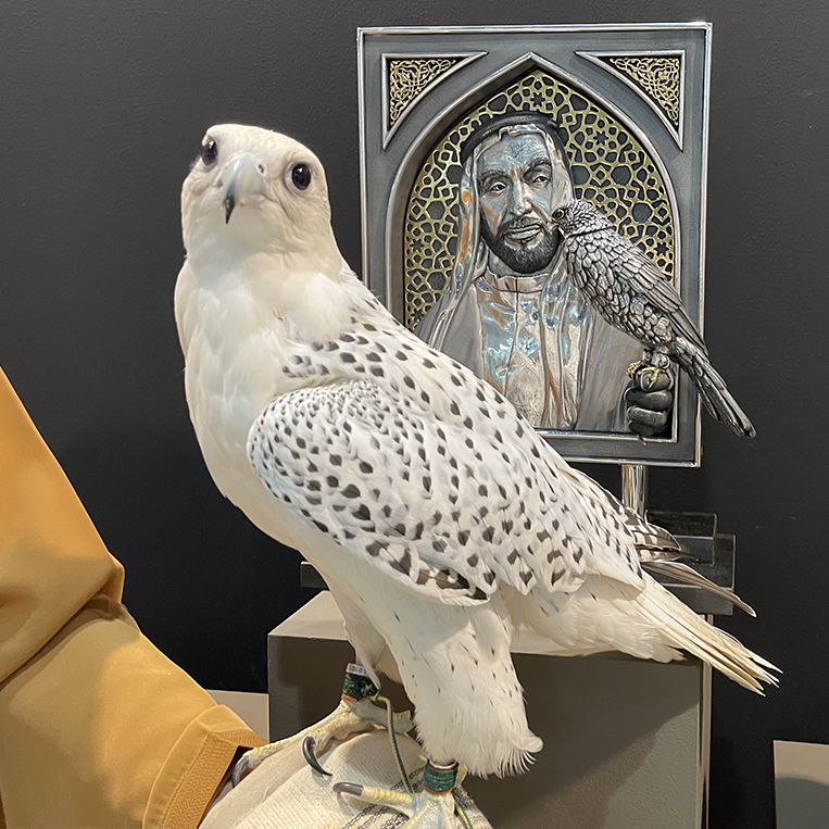 SHEIKH ZAYED WITH A FALCON